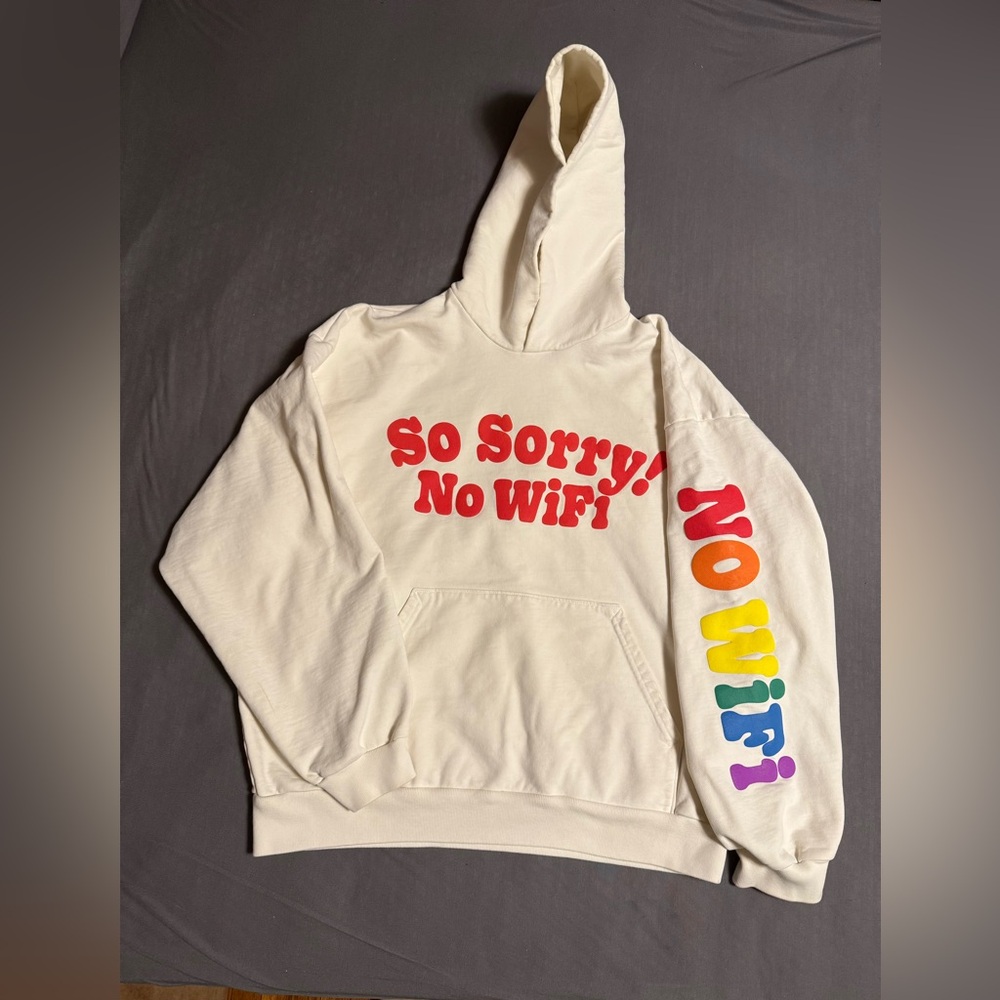 Madhappy  So Sorry No WIFI white Hoodie. Perfect condition Unisex size L